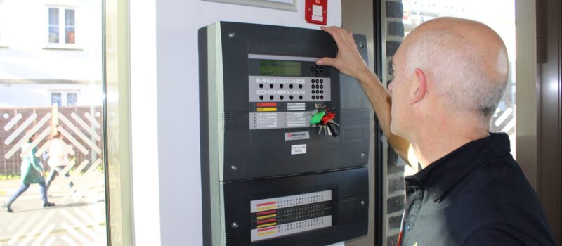 Installing Fire Alarm Panel Inside School - Surrey Tech Services